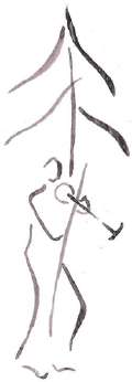 drawing of a fiddler and a tree