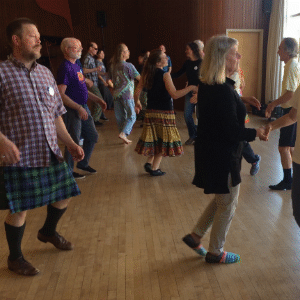 Dancers practicing instructions